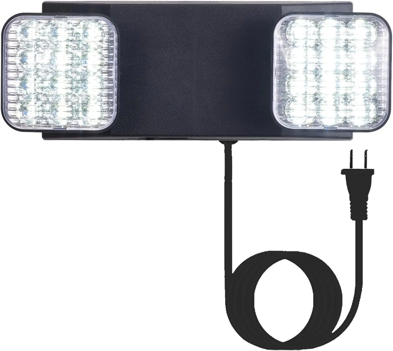 GZRUIYANG LED Emergency Lights with Battery Backup, Commercial Emergency Light Fixtures for Business Home Power Failure Emergency Exit Sign Lighting with 1.0 Meter Plug, Black