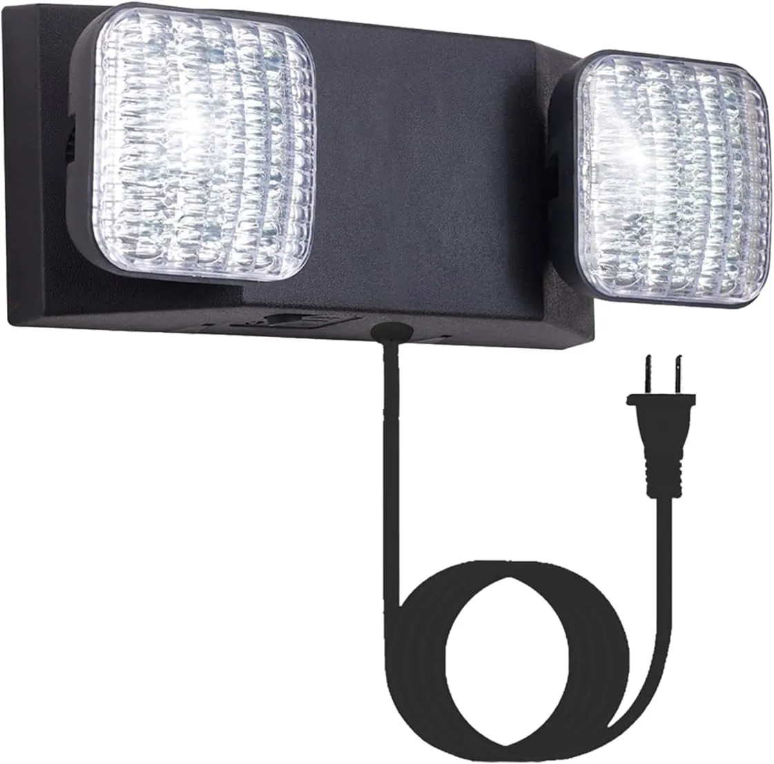 GZRUIYANG LED Emergency Lights with Battery Backup, Commercial Emergency Light Fixtures for Business Home Power Failure Emergency Exit Sign Lighting with 1.0 Meter Plug, Black