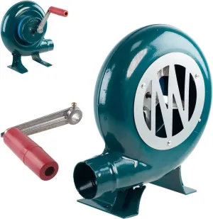 Hand Crank Blower, 200W Fire Blower with Hand Crank, Heat Up Coal Portable Blacksmith Furnace, High Pressure Manual Fan for Home Camping, BBQ, Canteen, Small Boiler, Gasification Furnace