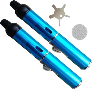 Handheld Inflatable Torch Lighter,Portable Multifunctional All-in-One Tube Built-in Detachable Lighter,Outdoor,Indoor,Camping,Candle,Birthday,Sky Blue(2PCS)