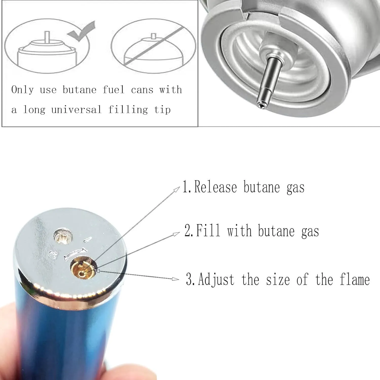 Handheld Inflatable Torch Lighter,Portable Multifunctional All-in-One Tube Built-in Detachable Lighter,Outdoor,Indoor,Camping,Candle,Birthday,Sky Blue(2PCS)