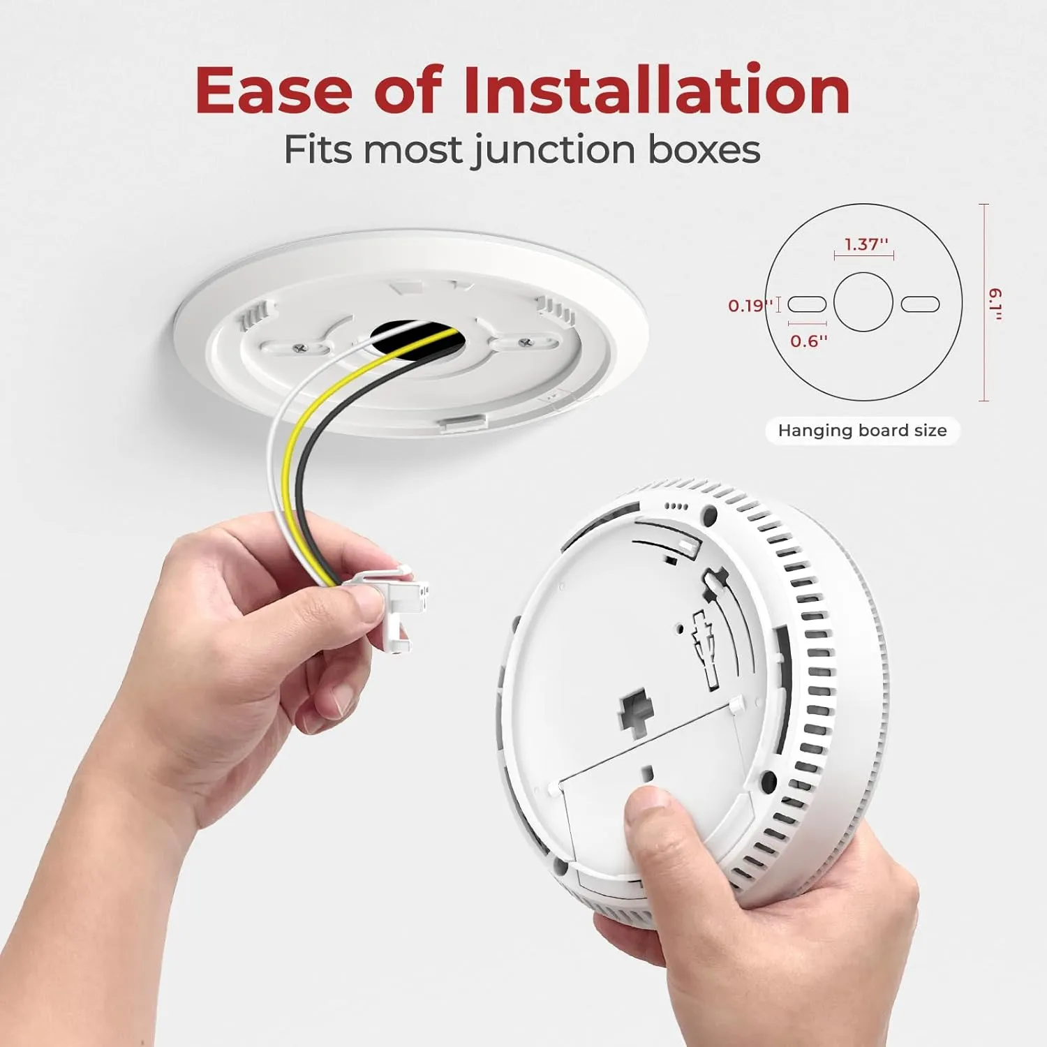 Hardwired Interconnected Smoke and Carbon Monoxide Detector Combo, 2 in 1 Smoke and CO Detector with Replaceable Batteries Back Up, AC Smoke and CO Alarm, Voice Alert, Self-Check, 3 Pack