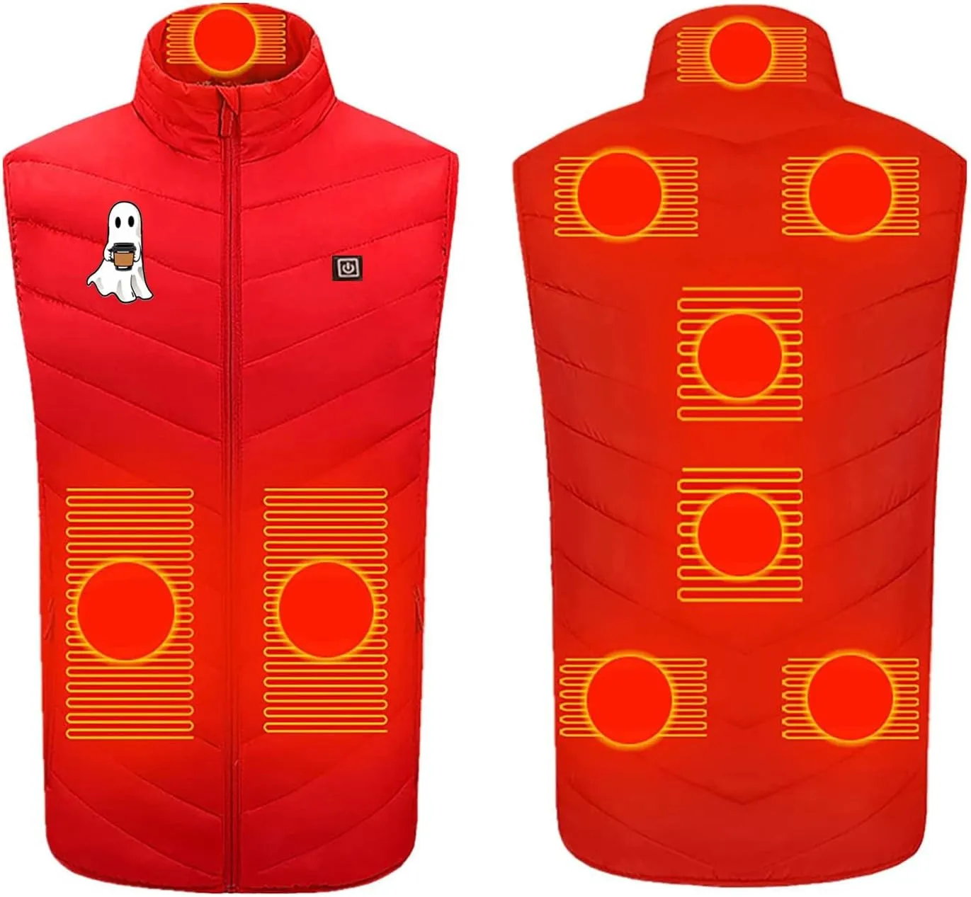Heated Vest for Men Women, 9 Heating Zones Heated Gilet Heated Body Warmer Heated Waistcoat USB Heated Jacket