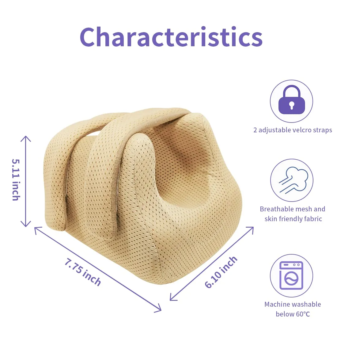 Heel Protectors for Bed Sores, Foot Cushion with High Resilience Foam for Bedridden,Pressure Ulcer Cushion for Bedsore Relief (Khaki 1 pc)
