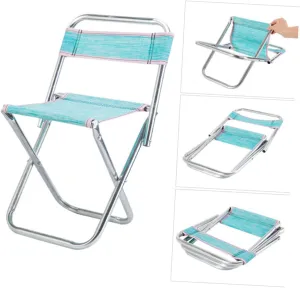 Hemoton Portable Folding Chair for Camping Lightweight Mesh Fishing Stool with Backrest Collapsible Outdoor Seat Random Color for Travel Hiking and Picnics