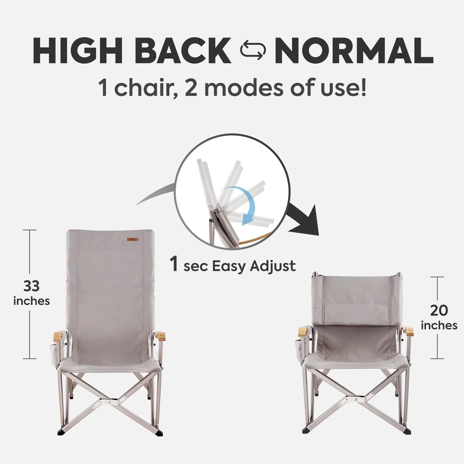 Hi1600L Folding Camping Chairs for Outside | ICECO