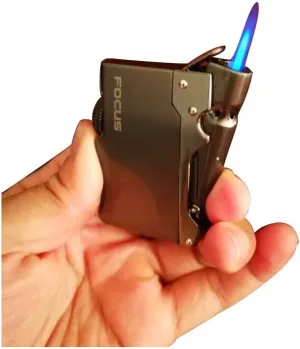 Hidden Nozzles Design Jet Torch Lighter Windproof Lighters (Black)