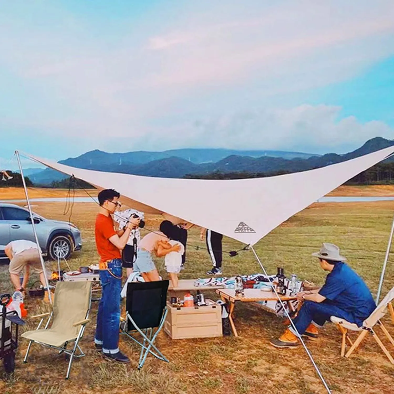 Hight Back Foldable Camping Chair Portable Outdoor Folding Chairs with Armrest and Storage Bag,Casual Beach Chair Reclining for Hiking Fishing