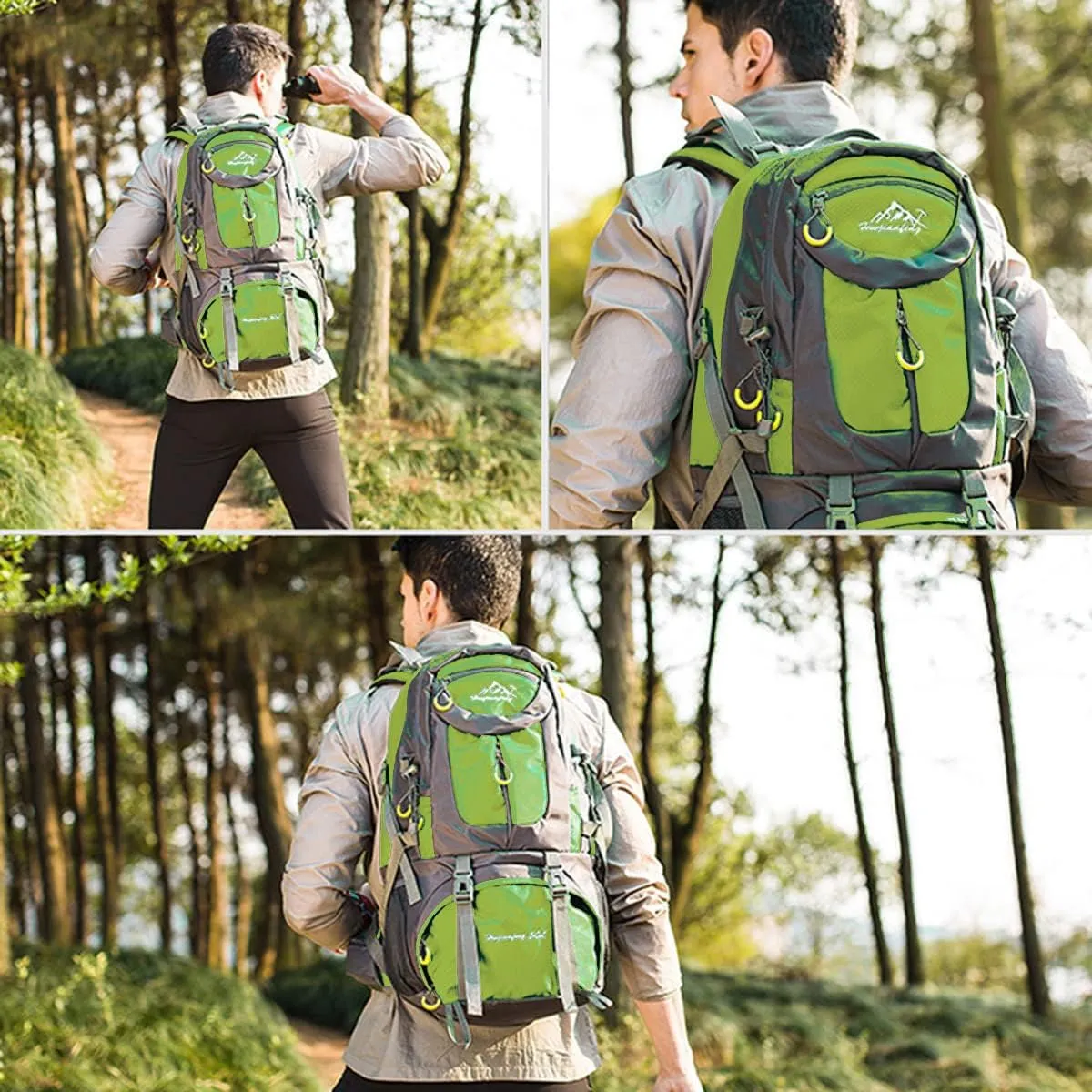 Hiking Backpack 50L Climbing Camping Backpack Large Rucksack for Trekking Travel Outdoor Sport(Green)