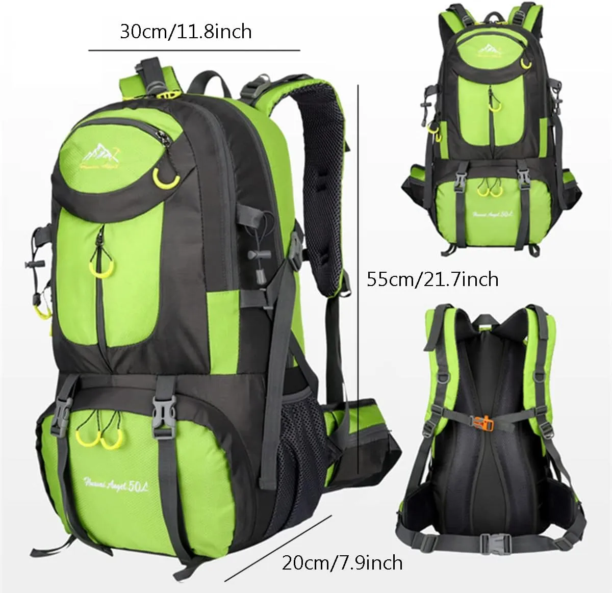 Hiking Backpack 50L Climbing Camping Backpack Large Rucksack for Trekking Travel Outdoor Sport(Green)