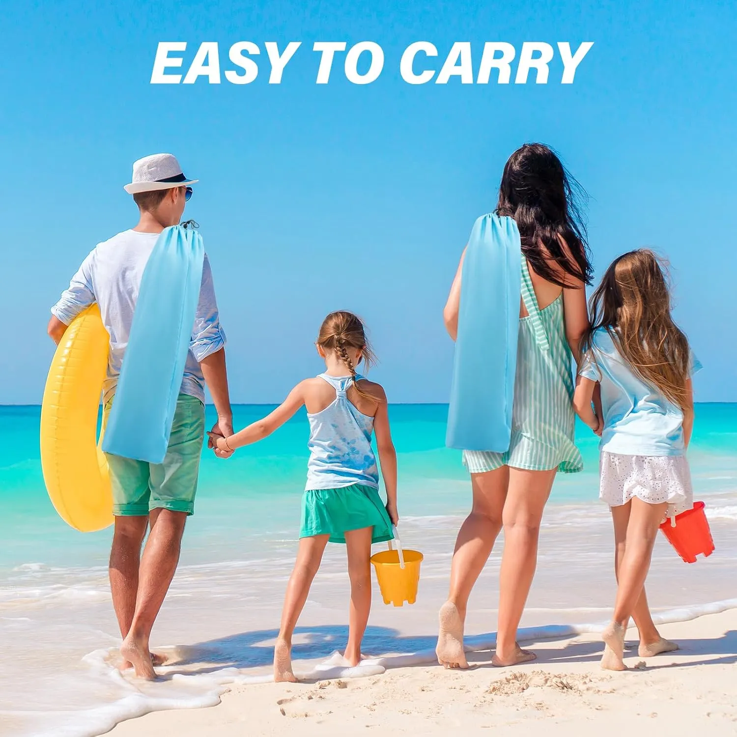 Homcosan Portable Low Folding Beach Chairs Set of 2 - Lightweight Camping Chairs for Adults with Cup Holder & Storage Pockets, Carry Bag Included (Blue & Pink)