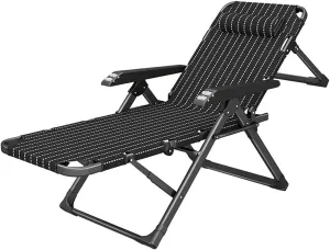 Home Leisure Chair Folding Chaise Lounge Chair Reclining Adjustable Sun Lounger Recliner Chairs for Outdoor Beach Camping Pool Yard