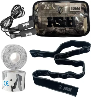 Home Suspension Training Kit – Fabric Resistance Band, 2 Rolls of Kinesiology Tape & Jump Rope – Portable Workout Equipment for Strength Training & Fitness