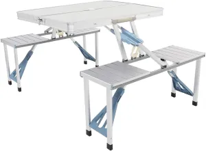 HomVent Folding Table Fold-in Multipurpose Folding Utility Table for Picnic Party Dining Camp Tables (Aluminum, 53.15 x 32.68 x 26.57 inch)