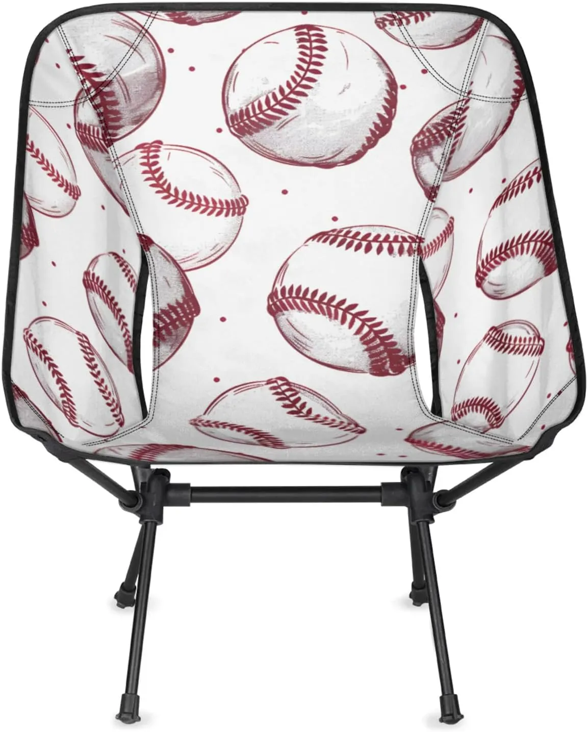 Honeybaby Folding Camping Chair Baseballs Printed Camping Chairs Lightweight Portable Chair Outdoor Foldable Chairs for Camping Travel Picnic Beach Hiking