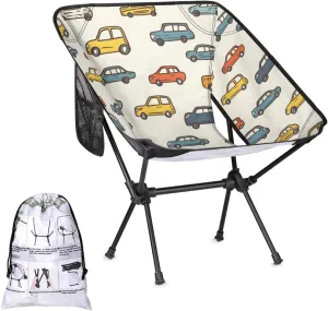 Honeybaby Folding Camping Chair Cartoon Cars Theme Camping Chairs Lightweight Portable Chair Outdoor Foldable Chairs for Camping Travel Picnic Beach Hiking