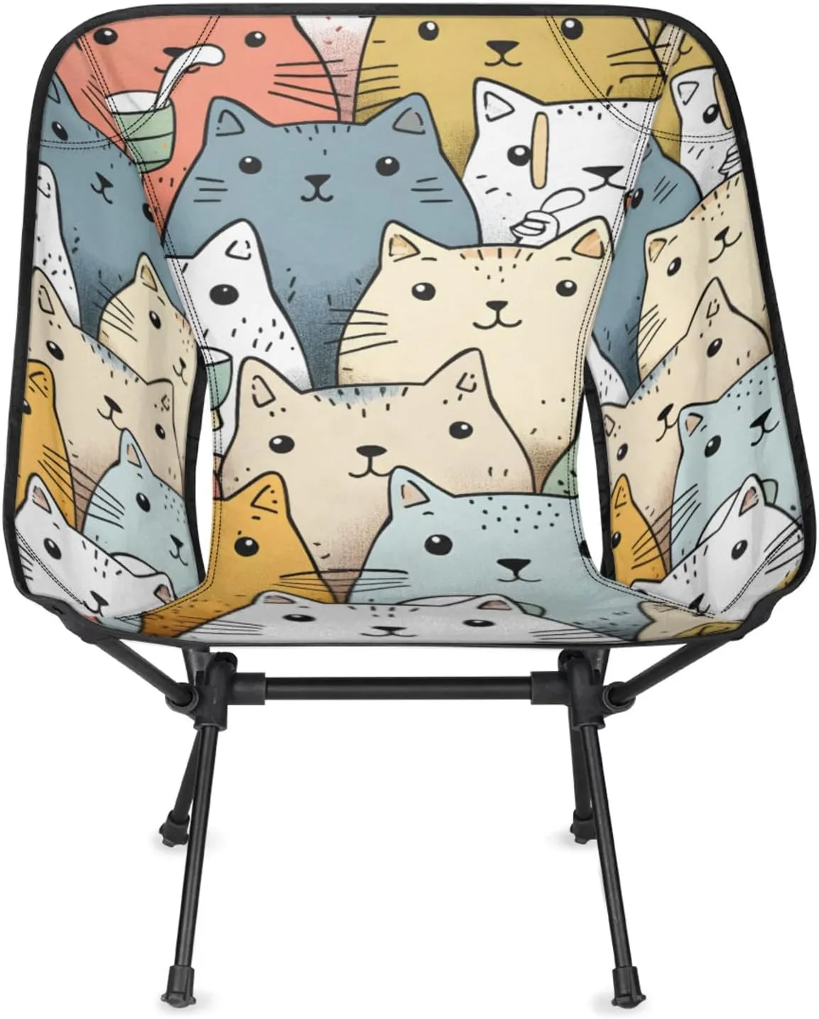 Honeybaby Folding Camping Chair Cartoon Cats Theme Camping Chairs Lightweight Portable Chair Outdoor Foldable Chairs for Camping Travel Picnic Beach Hiking