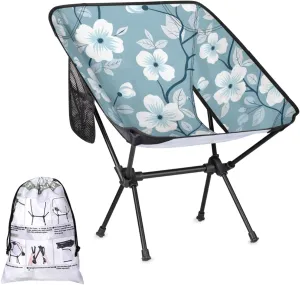 Honeybaby Folding Camping Chair Flowers Design Camping Chairs Lightweight Portable Chair Outdoor Foldable Chairs for Camping Travel Picnic Beach Hiking