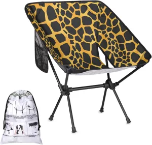 Honeybaby Folding Camping Chair Giraffes Skin Print Camping Chairs Lightweight Portable Chair Outdoor Foldable Chairs for Camping Travel Picnic Beach Hiking