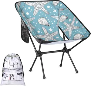 Honeybaby Folding Camping Chair Ocean Starfishes Camping Chairs Lightweight Portable Chair Outdoor Foldable Chairs for Camping Travel Picnic Beach Hiking