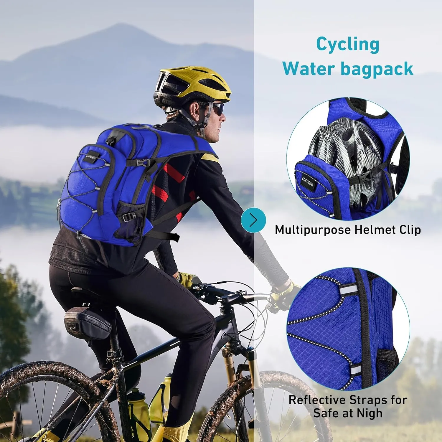 Hydration Backpack 20L with Water Bladder 2L, Large Storage Hiking Daypack for Men Women, Lightweight Insulation Water Backpack for Biking, Running, Skiing, Trekking, Camping