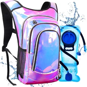 Hydration Backpack, Festival Rave Hydration Pack, Water Backpack with 2L Hydration Bladder, Rave Backpack Hydration Pack Hydropack Hydro for Hiking, Biking, Festivals, Raves