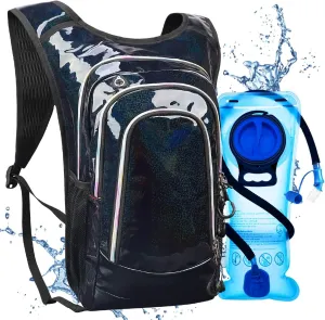 Hydration Backpack, Festival Rave Hydration Pack, Water Backpack with 2L Hydration Bladder, Rave Backpack Hydration Pack Hydropack Hydro for Hiking, Biking, Festivals, Raves