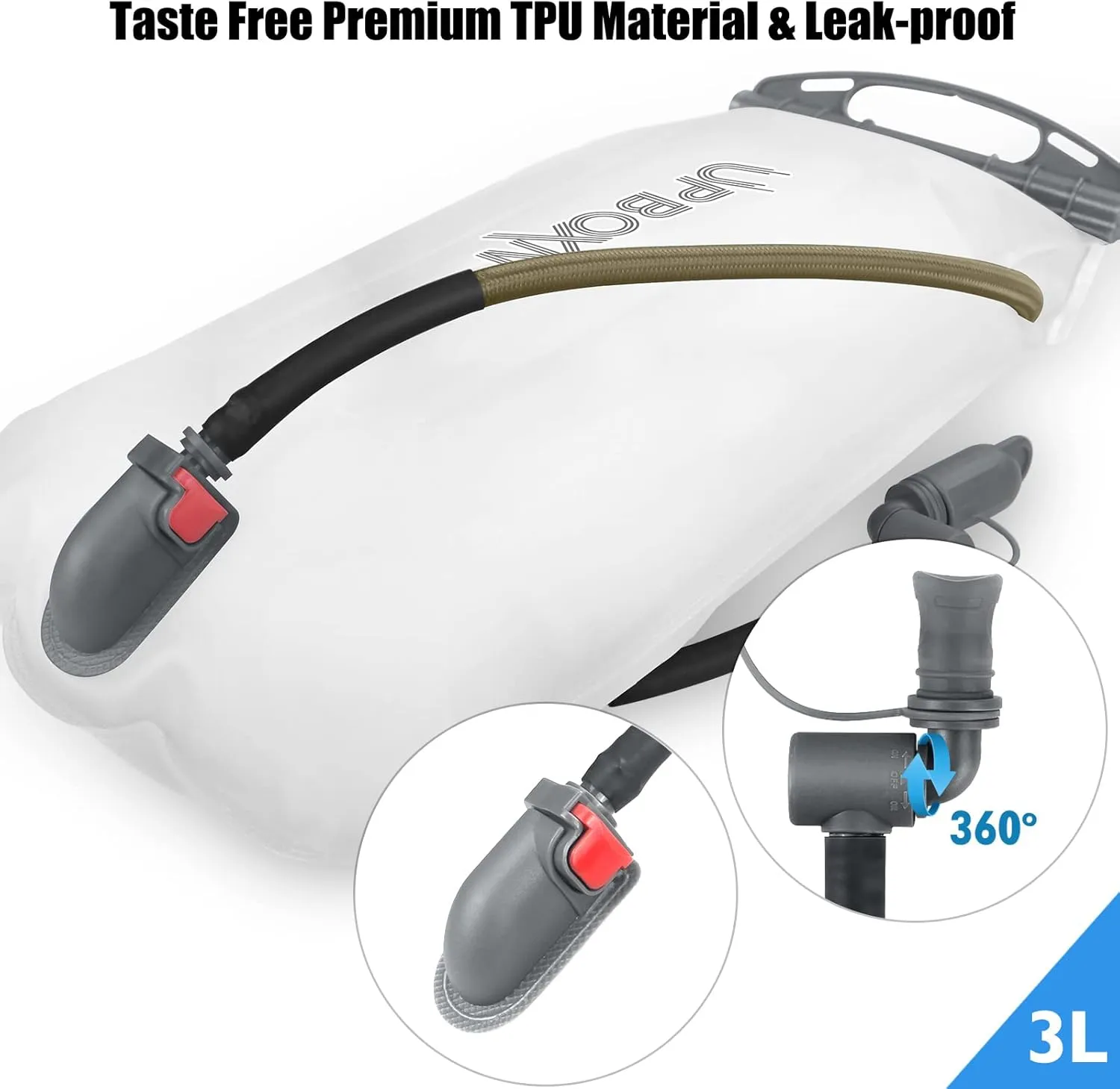 Hydration Bladder 2L/3L Water Reservoir, BPA Free Leak Proof Water Storage Bladder Bag, Taste Free Hydration Pack Replacement for Outdoor Hiking Camping Biking Backpacking