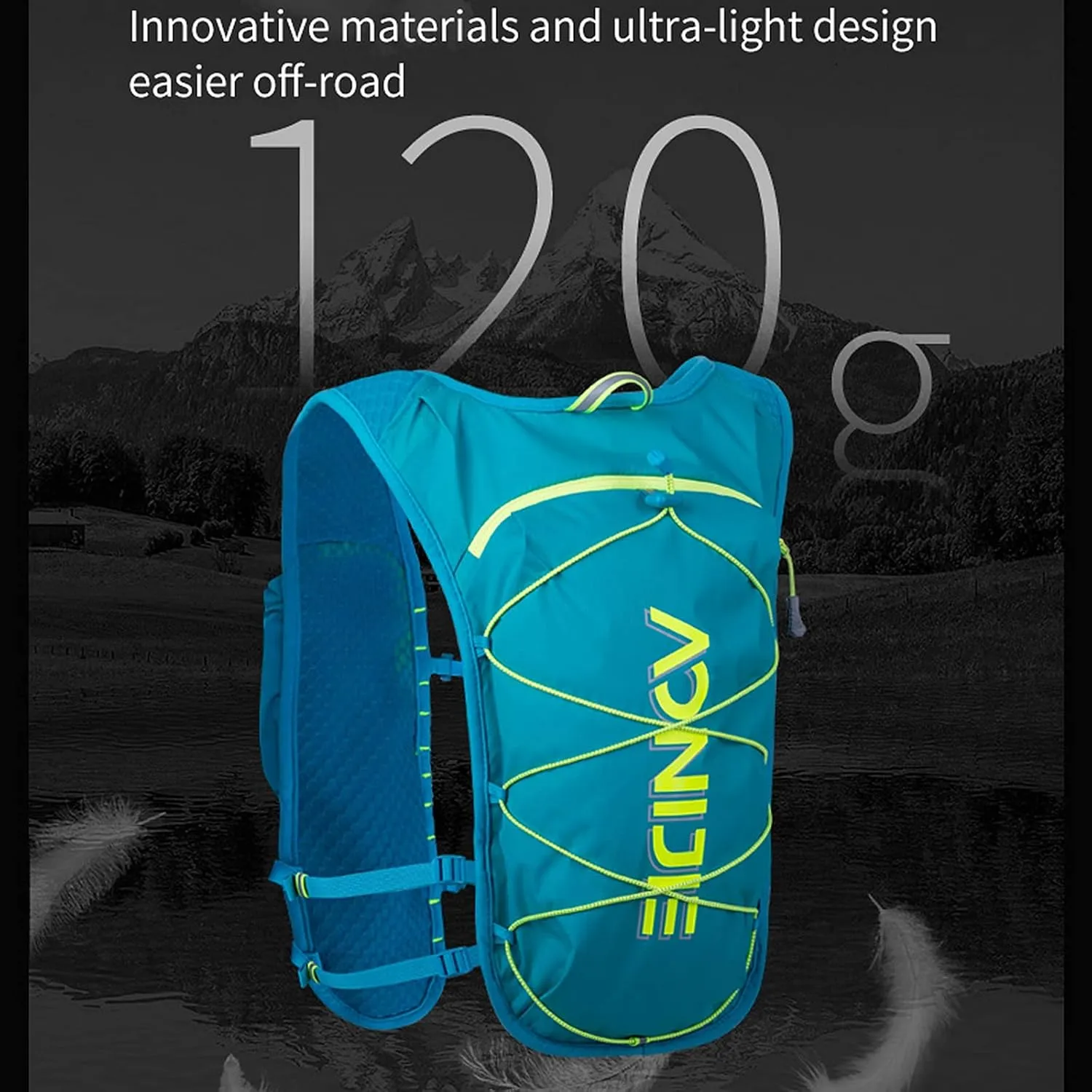 Hydration Pack Backpack 5L Running Hydration Vest Cycling Water Rucksack Trail Marathon Race Ultra Light Only 120g