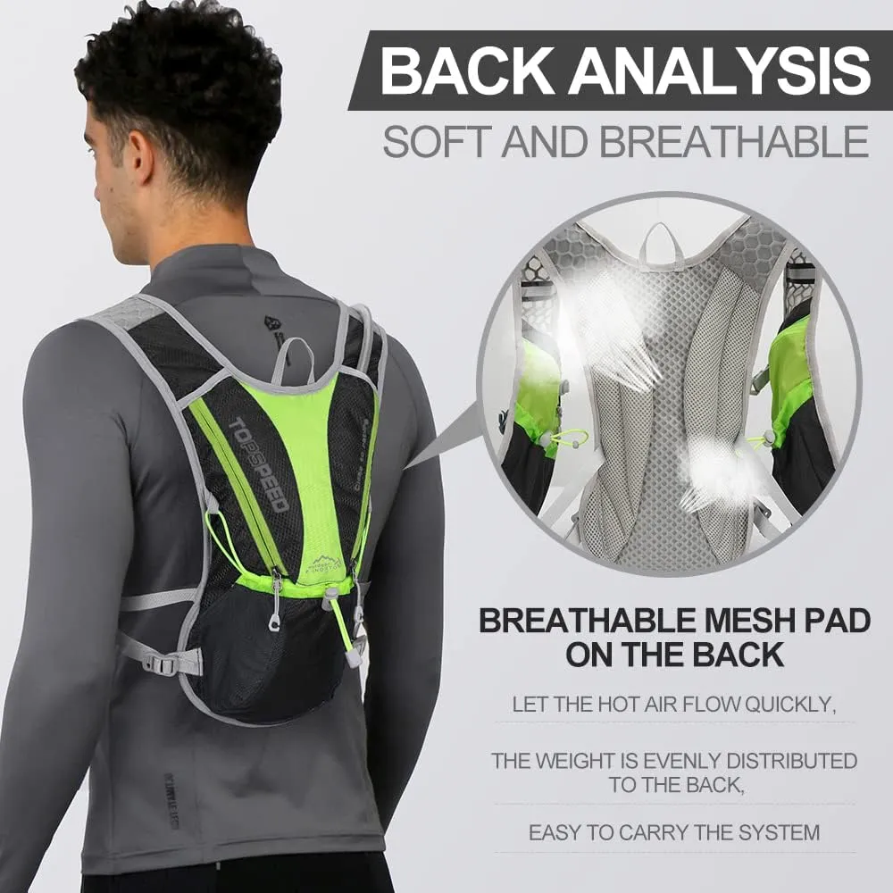 Hydration Pack Backpack，IX INOXTO Running Hydration Vest with 1.5L ( 50 oz) Water Bladder for Men Women，Lightweight Water Backpack for Hiking Cycling Climbing Camping