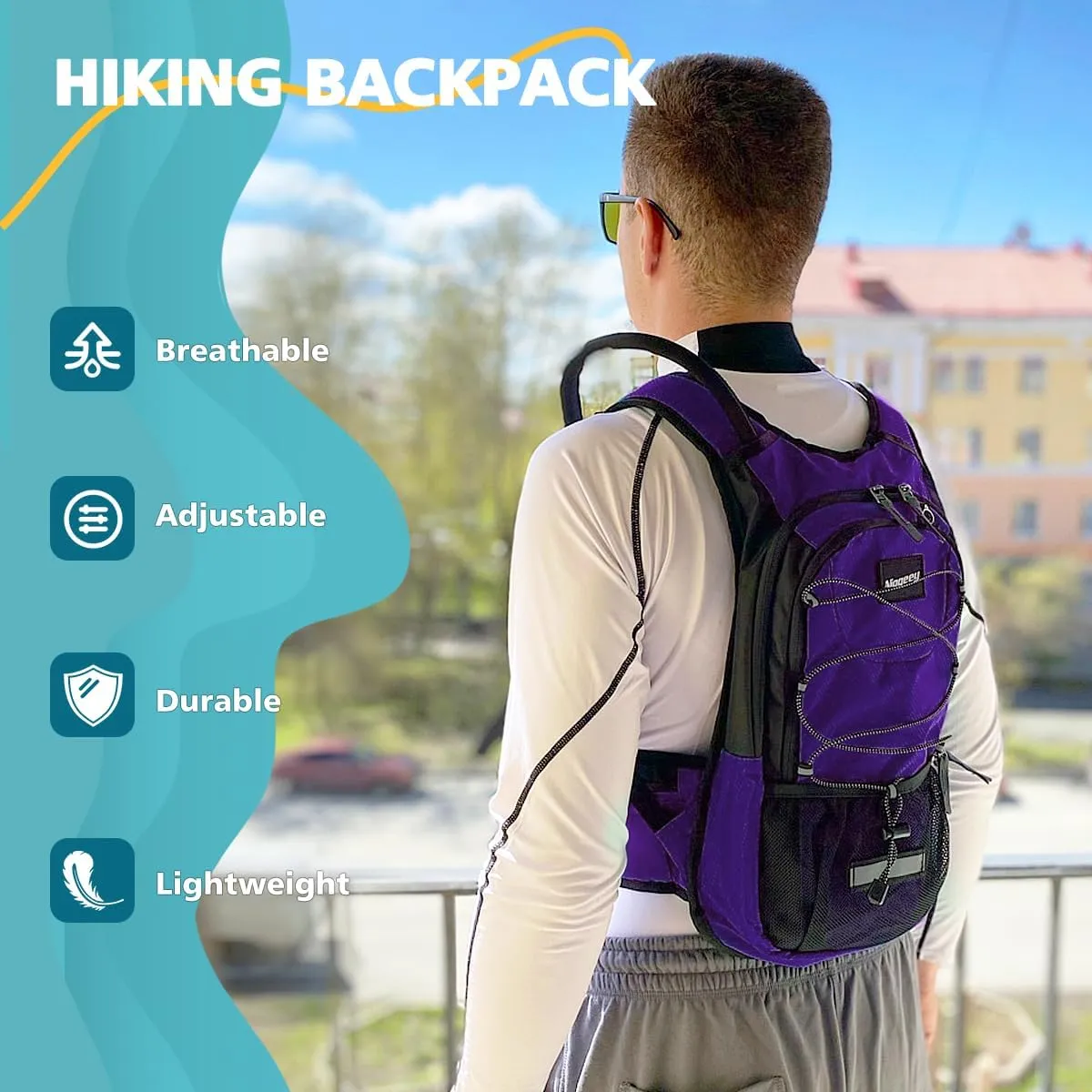 Hydration Pack, Insulated Hydration Backpack with 2L Hydration Bladder, Hiking Backpack for Men Women Kids, Water Backpack for Hiking, Running, Cycling, Camping