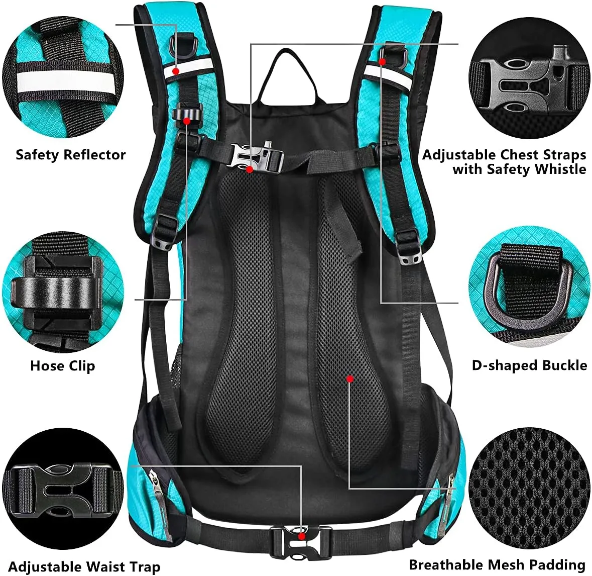Hydration Pack Thermal Insulated Hydration Backpack with 2L BPA Free Leak-Proof Water Bladder, Daypack Perfect for Running, Cycling, Hiking, Climbing-Keep Liquids Cool Up to 4 Hours
