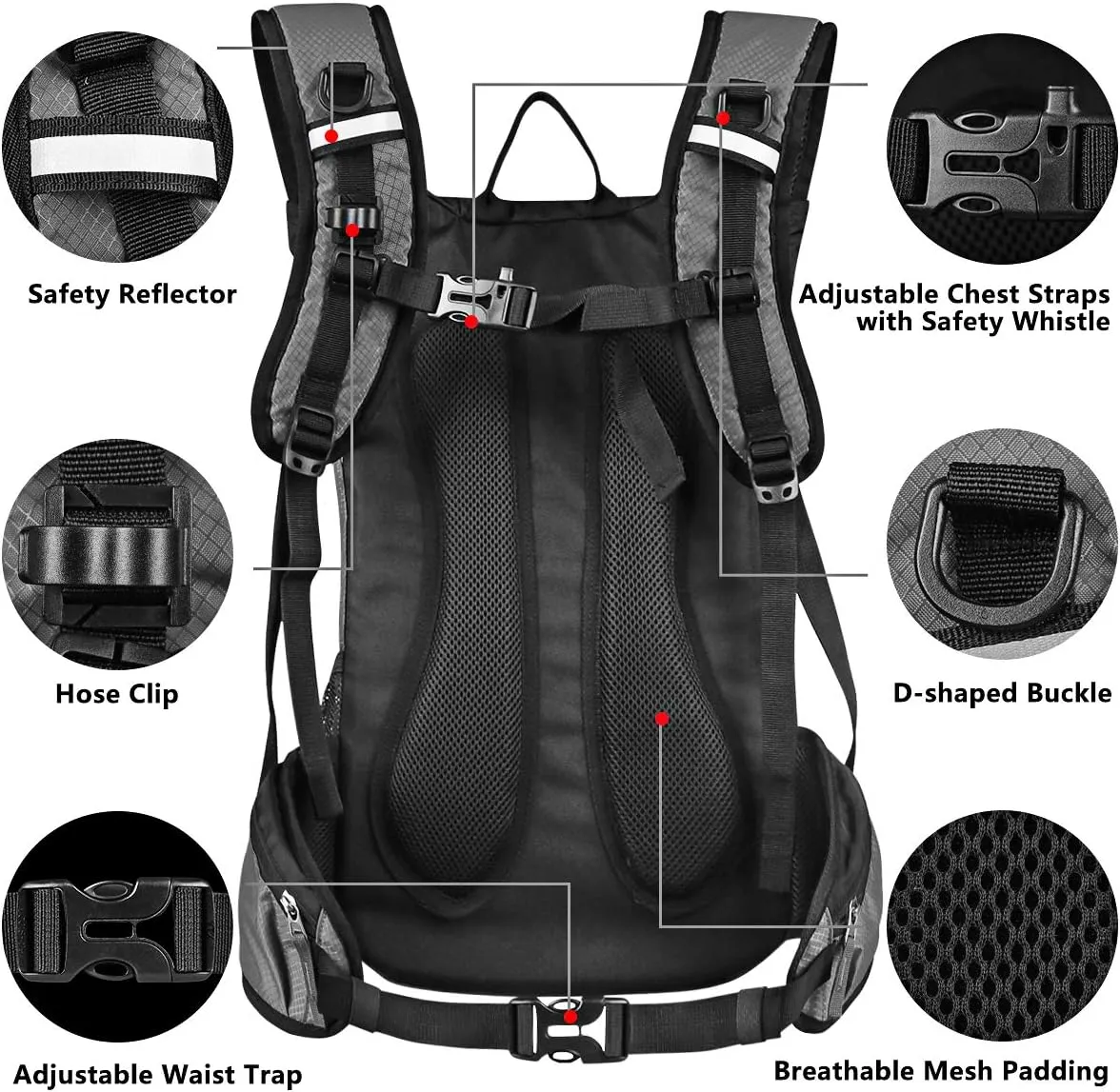 Hydration Pack Thermal Insulated Hydration Backpack with 2L BPA Free Leak-Proof Water Bladder, Daypack Perfect for Running, Cycling, Hiking, Climbing-Keep Liquids Cool Up to 4 Hours