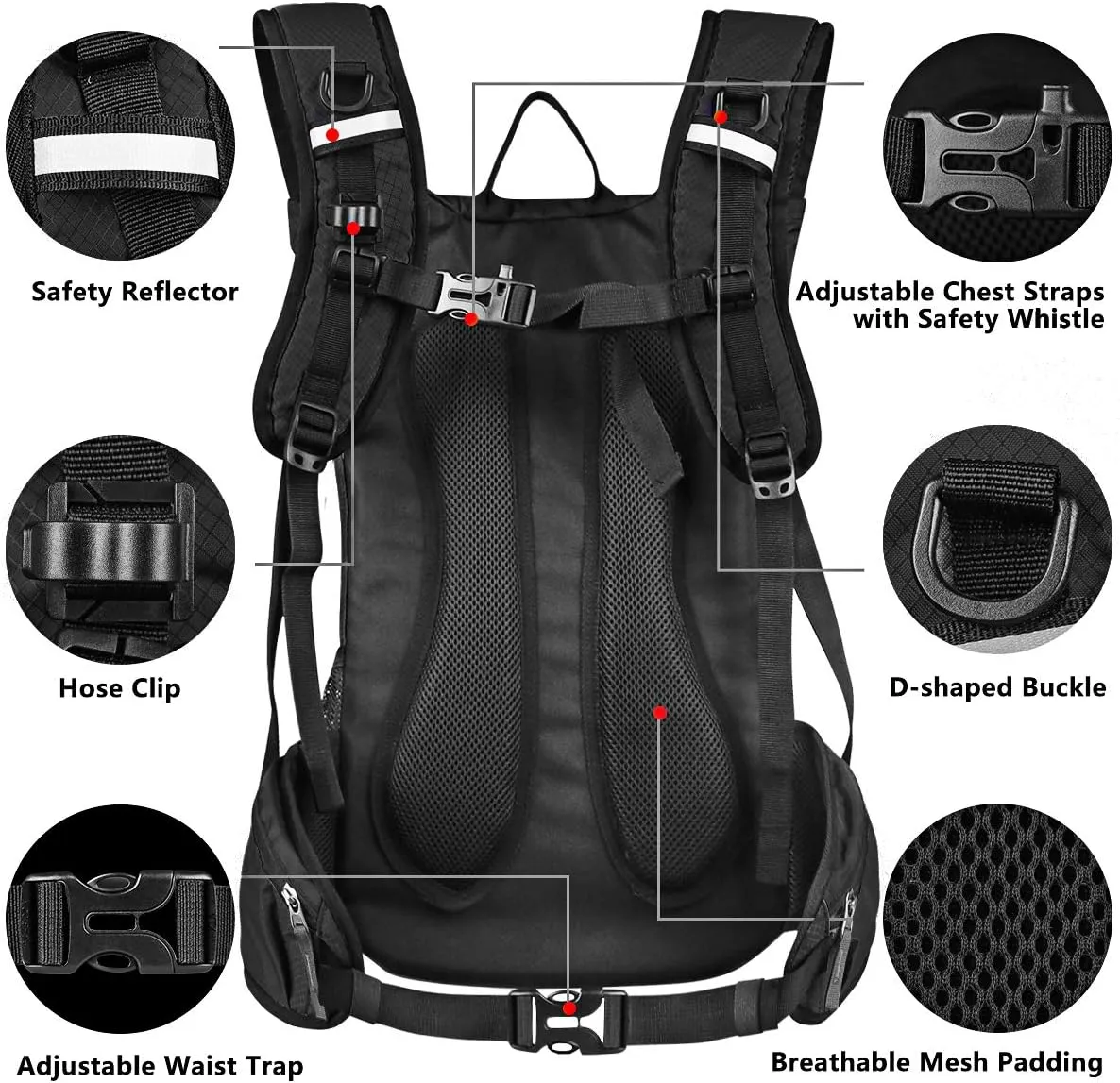 Hydration Pack Thermal Insulated Hydration Backpack with 2L BPA Free Leak-Proof Water Bladder, Daypack Perfect for Running, Cycling, Hiking, Climbing-Keep Liquids Cool Up to 4 Hours