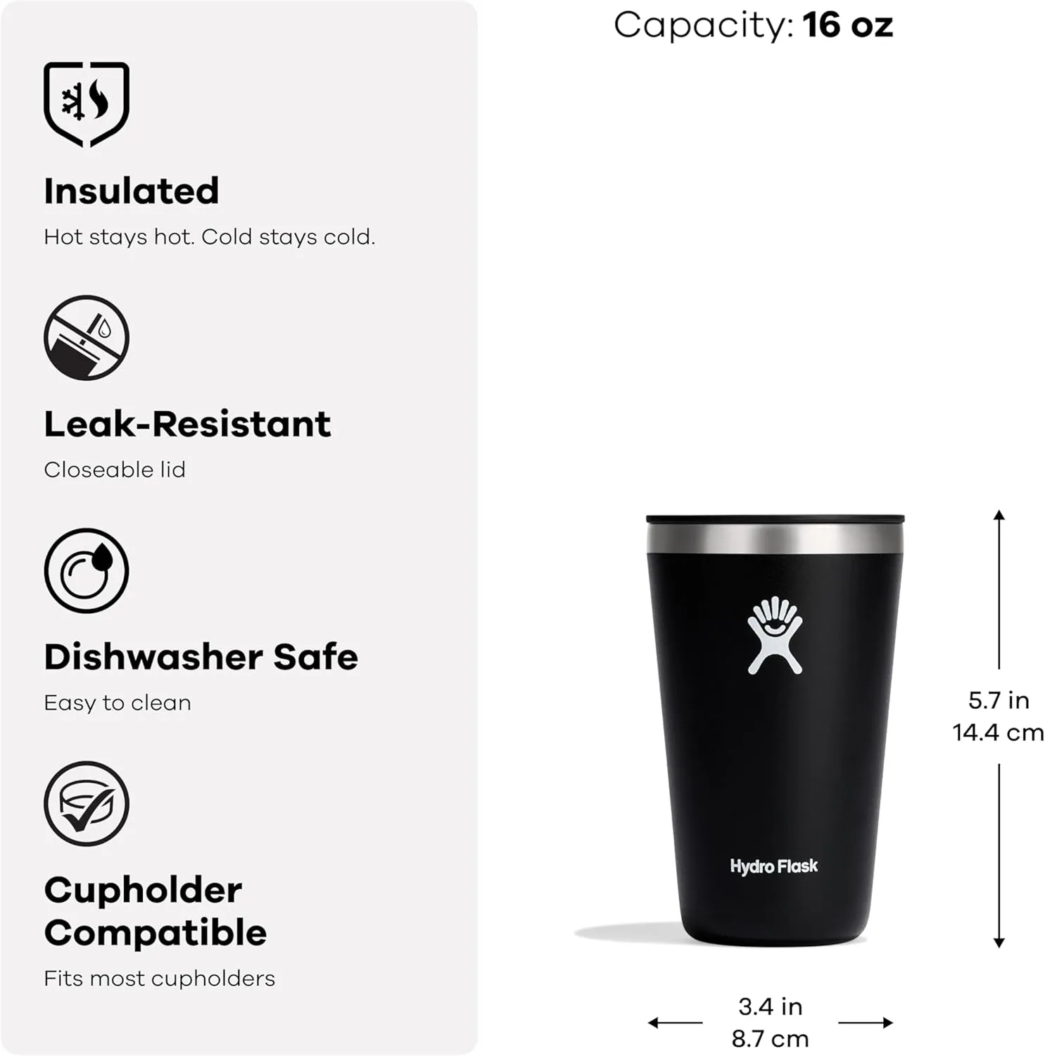 Hydro Flask 16 Oz All Around Tumbler Press-in Lid Agave