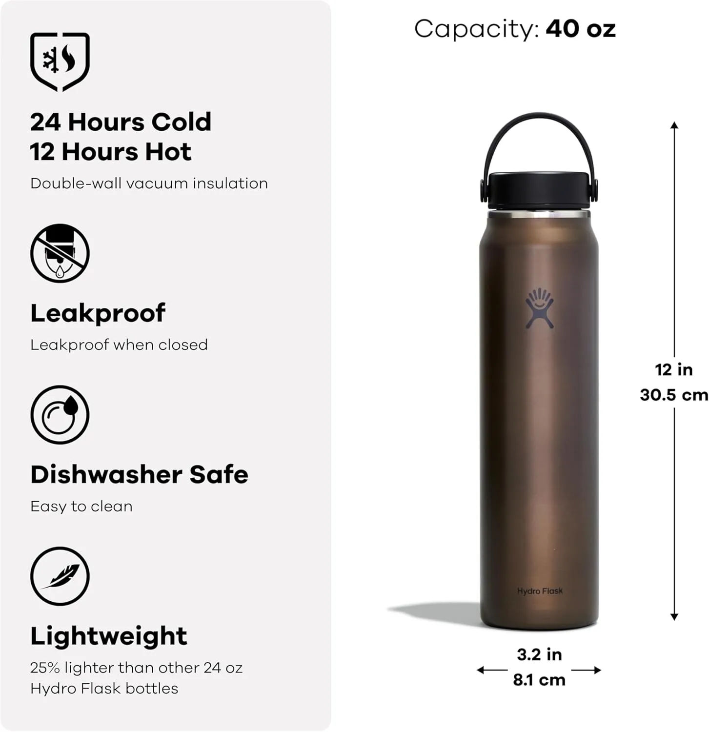 Hydro Flask 40 Oz Lightweight Wide Flex Cap Tourmaline