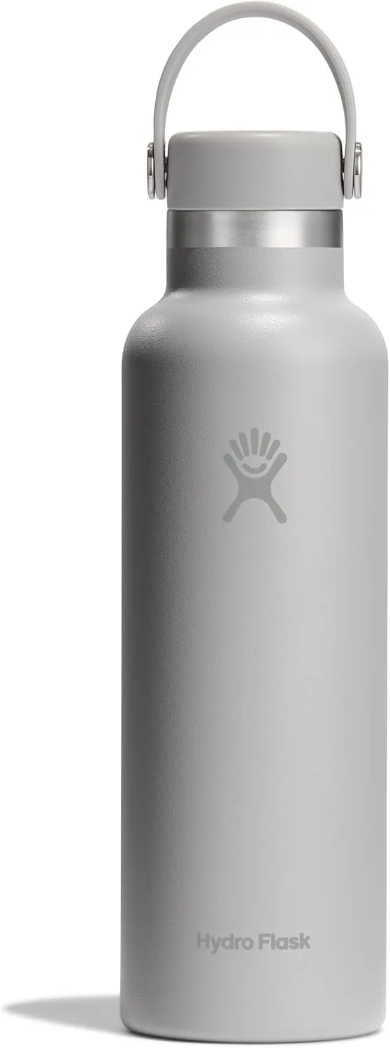 Hydro Flask Stainless Steel Standard Mouth Water Bottle with Flex Cap and Double-Wall Vacuum Insulation