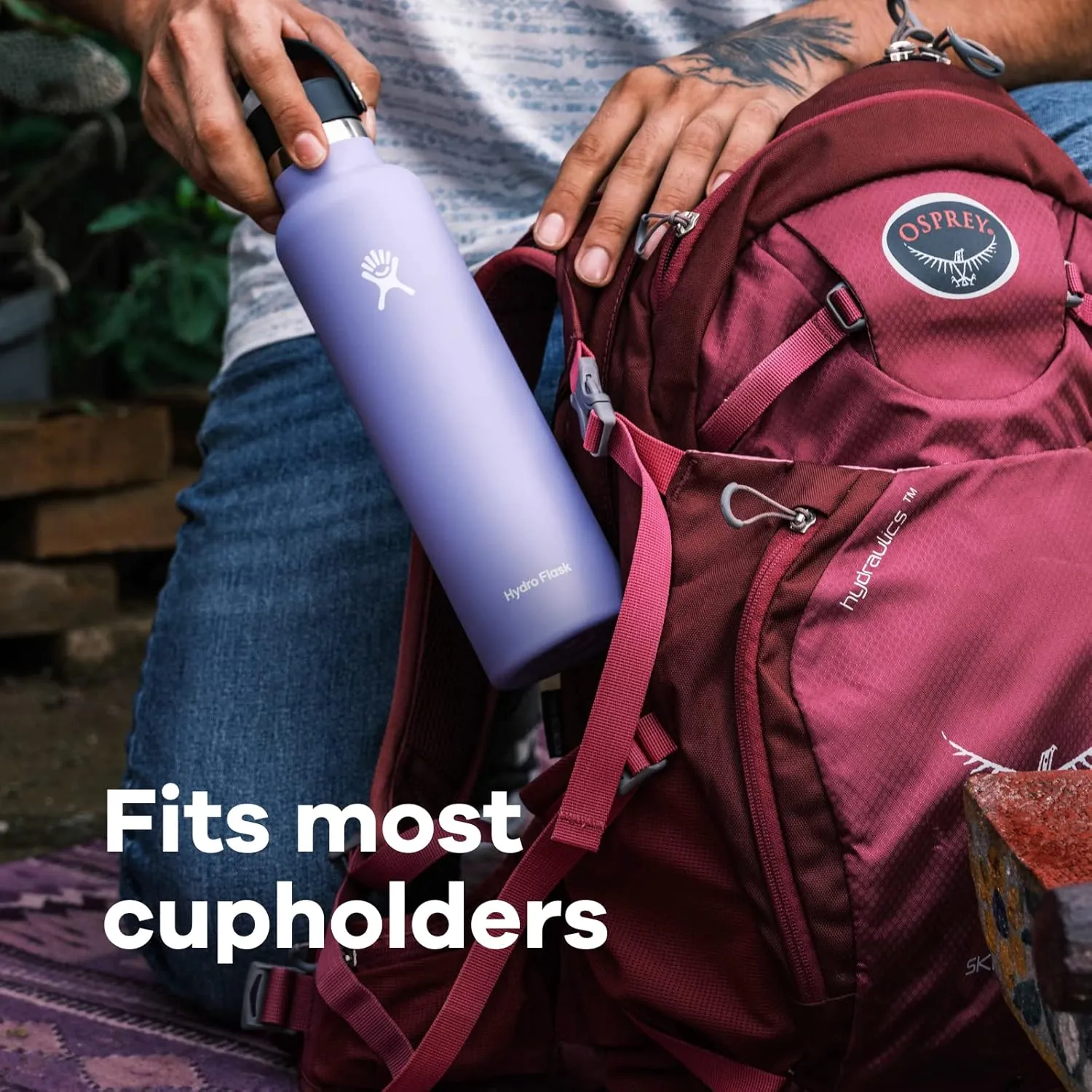 Hydro Flask Standard Mouth Water Bottle with Honeycomb Insulated Flex Cap for Maximum Temperature Retention (Indigo, 21 oz)