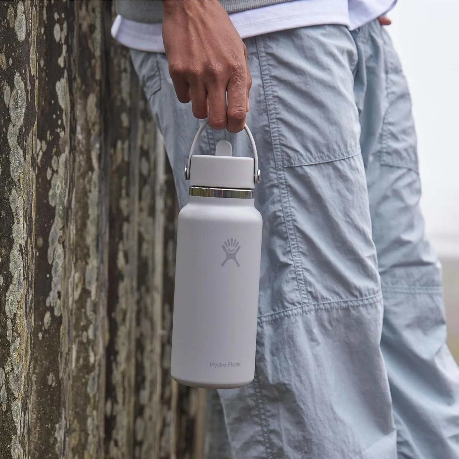 Hydro Flask Water Bottle - Insulated Stainless Steel - Wide Straw Lid, Non Spill, Leakproof in 32 Oz Ivory Rose Gold