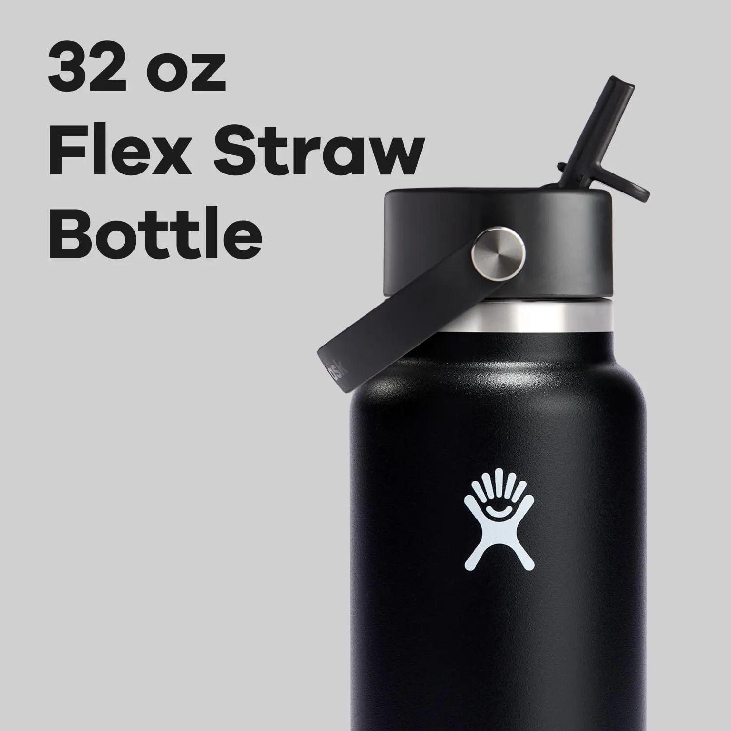 HYDRO FLASK Wide Mouth vacuum insulated stainless steel water bottle with leakproof closeable straw lid for cold water drinks, sports, travel, car and school