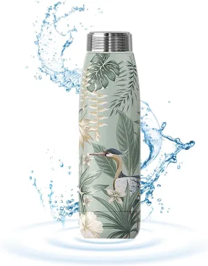 Hydrogen Water Bottle, Alkaline Water Bottle 15oz Creates High pH Premium Water Portable Insulated Stainless Steel Bottle Alpine Ore Filter Water Bottle for Sports, Outdoor, Office thermos (Green)