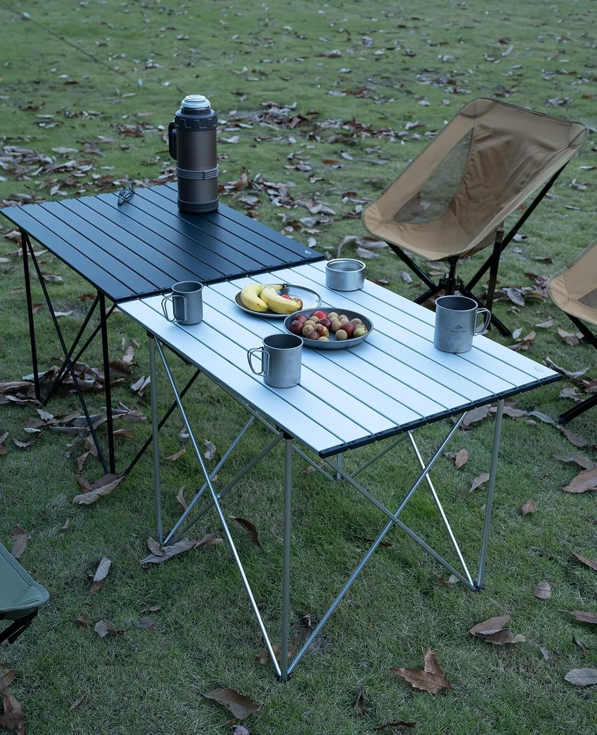 iClimb Ultralight Compact Camping Folding Table with Carry Bag (Reinforced Black - XL)