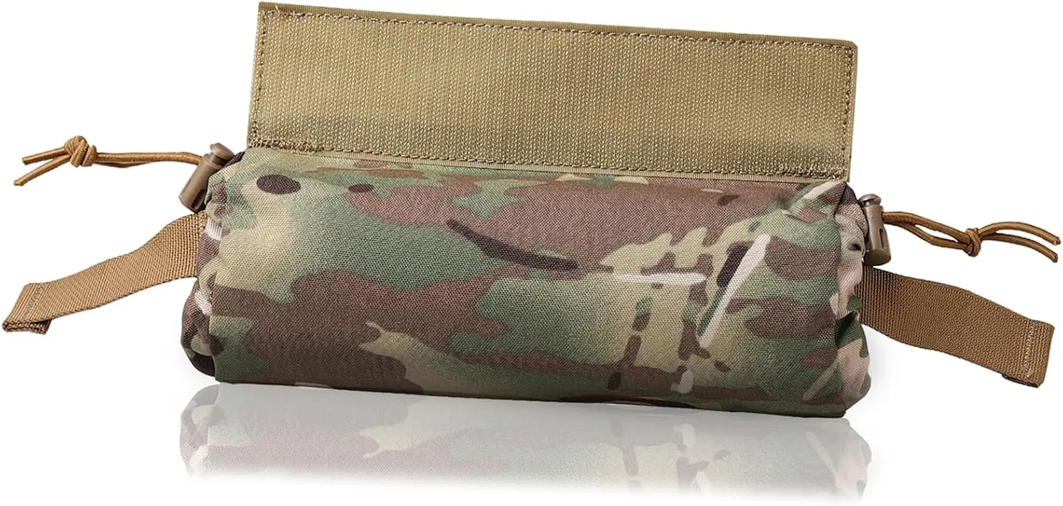 Ifak Medical Trauma Roll Up Drop Bag EMT First Aid Sub Abdominal Carrying Pouch with Hook-N-Loop Tactical First Aid Drop Pouch for Plate Carrier/Chest Rig Vest