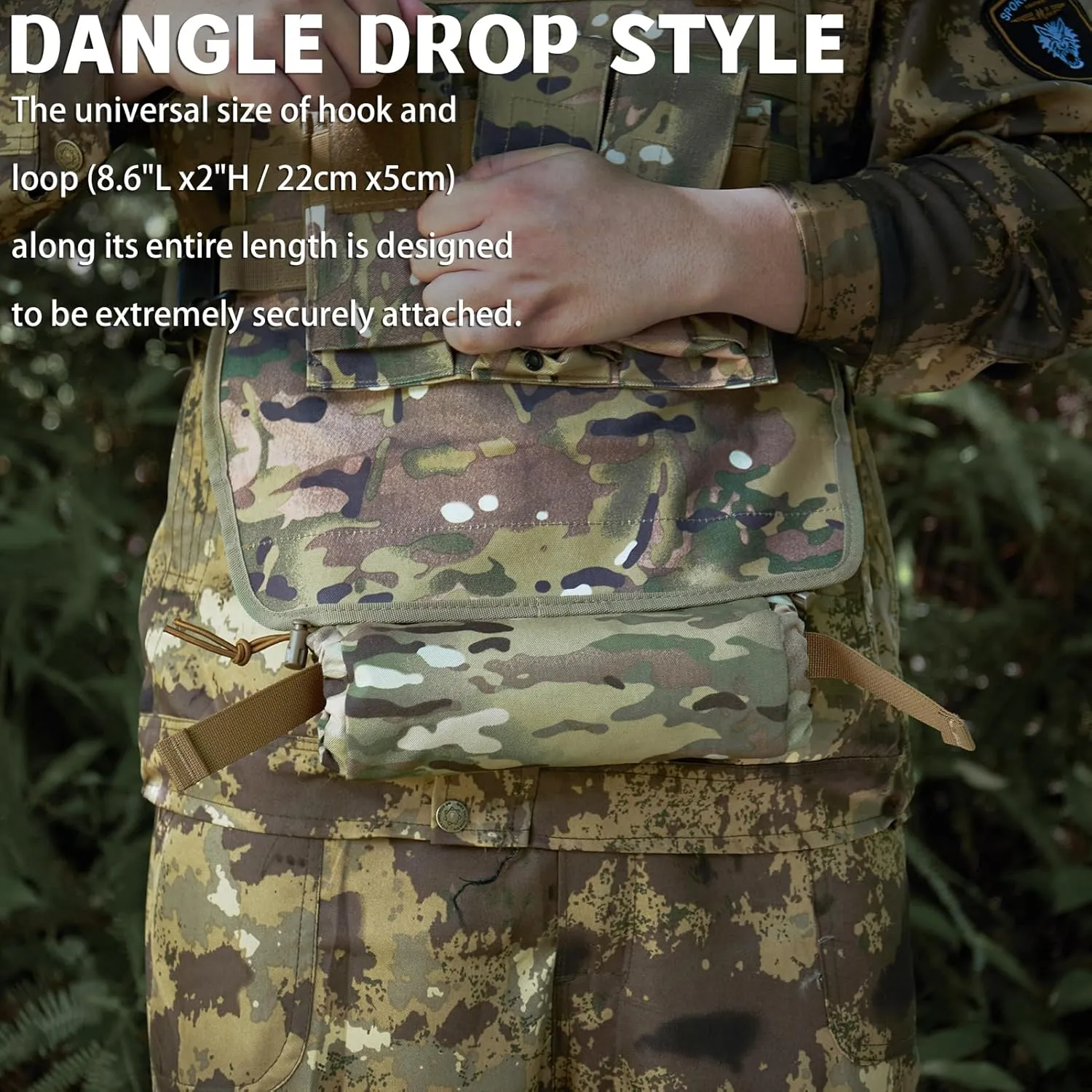 Ifak Medical Trauma Roll Up Drop Bag EMT First Aid Sub Abdominal Carrying Pouch with Hook-N-Loop Tactical First Aid Drop Pouch for Plate Carrier/Chest Rig Vest