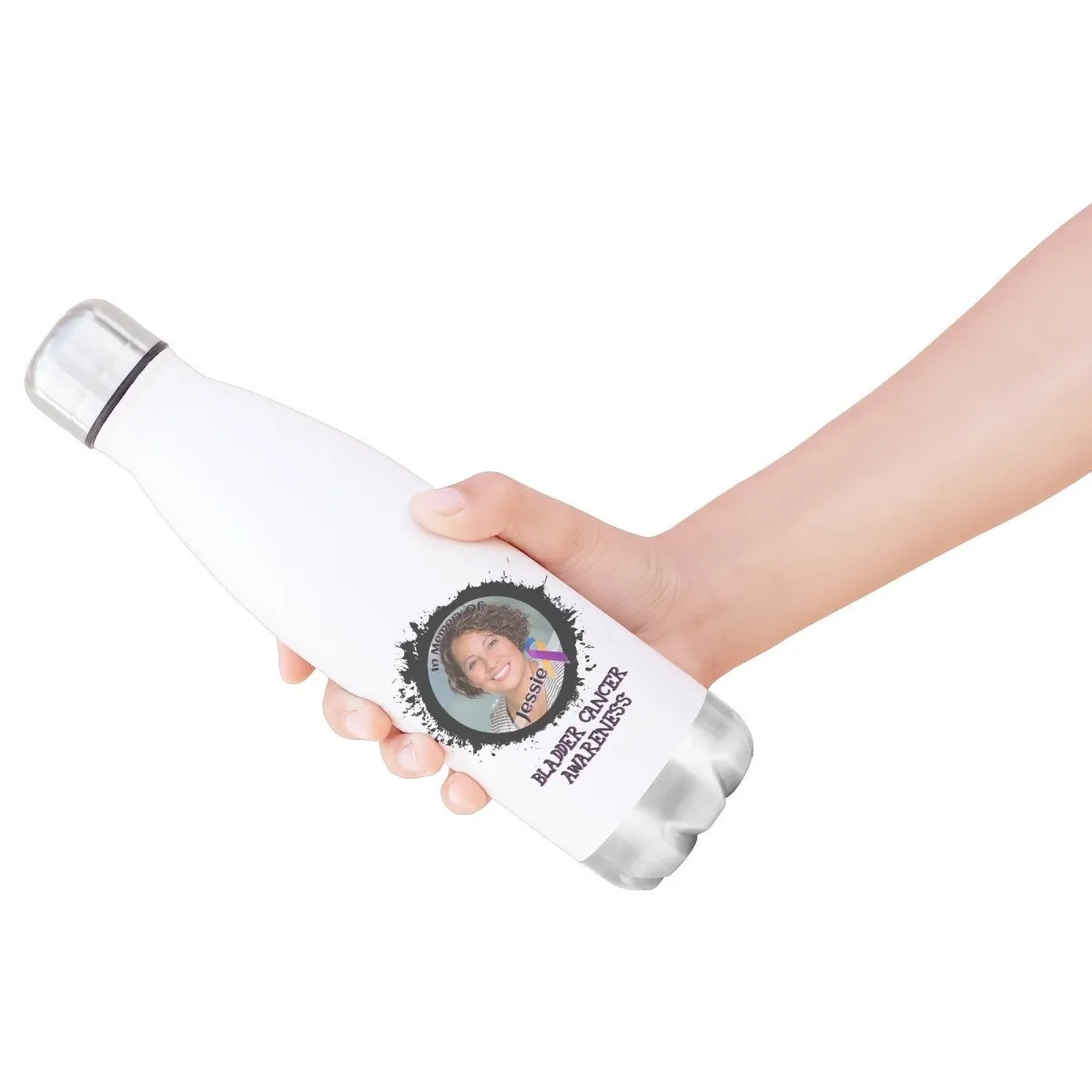 In Memory / In Honor of Bladder Cancer Awareness 20oz Insulated Water Bottle |x|
