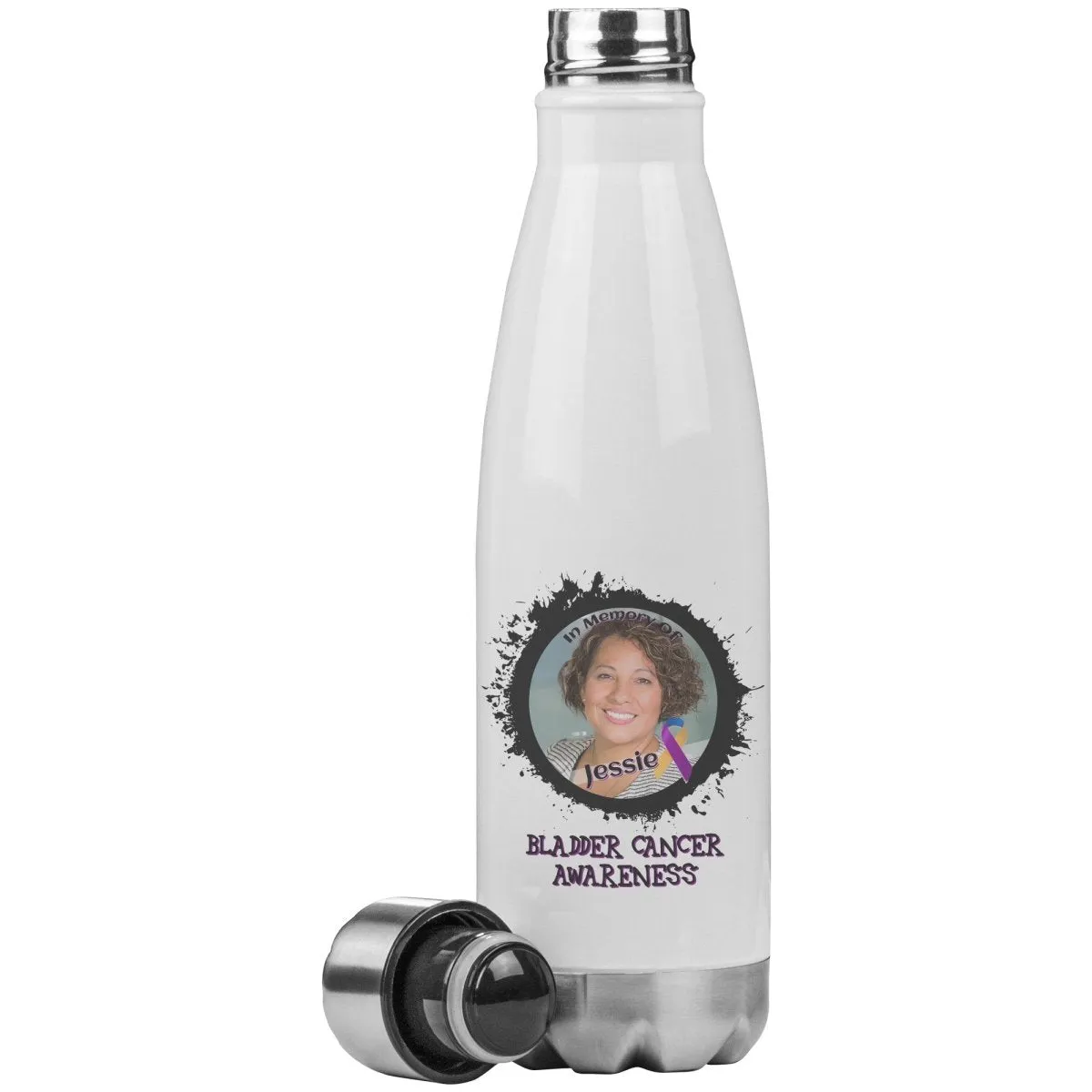 In Memory / In Honor of Bladder Cancer Awareness 20oz Insulated Water Bottle |x|