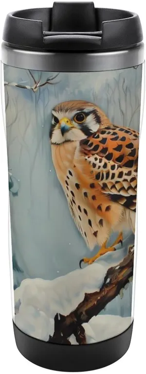in Snowscape Kestrel Coffee Cup Durable Reusable Drink Mug Insulated Wine Tumbler with Lid