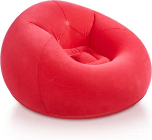 Inflatable Bean Bag Chairs for Adult Blow up Chairs Lazy Sofa Folding Portable Inflatable Chair for Movie Outdoor Room Bedroom Reading Camping(Red)