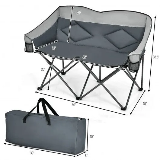 Instant access Folding and Color: Gray Camping Bags - Seasonal clearance Padded Chair with Backrest-Gray