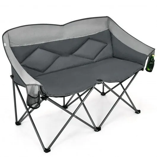 Instant access Folding and Color: Gray Camping Bags - Seasonal clearance Padded Chair with Backrest-Gray